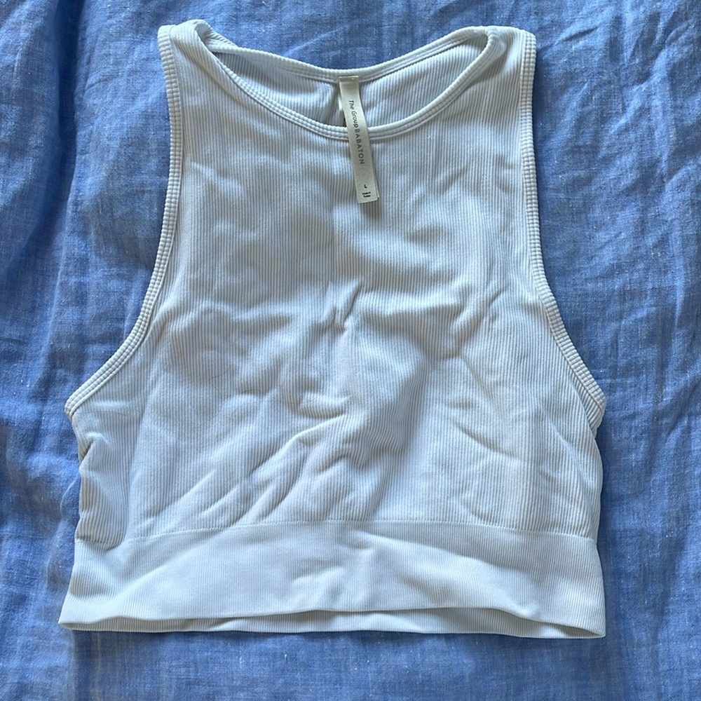Aritzia high neck white tank